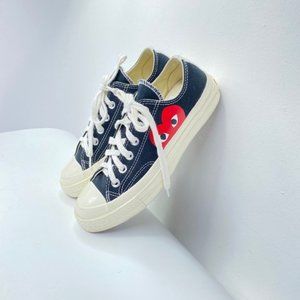 converse large emblem low top canvas sneakers